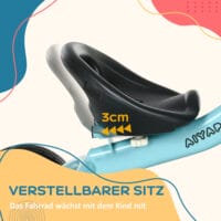 Blaues, stabiles Dreirad für Kinder von 2-5 Jahren, ausgestattet mit einem Korb und einer Klingel für kleine Abenteurer.