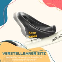 Weisses, verstellbares Dreirad für Kinder von 2-5 Jahren, mit praktischem Fahrradkorb. Ein vielseitiges Kinderfahrzeug für die ersten Fahrten.