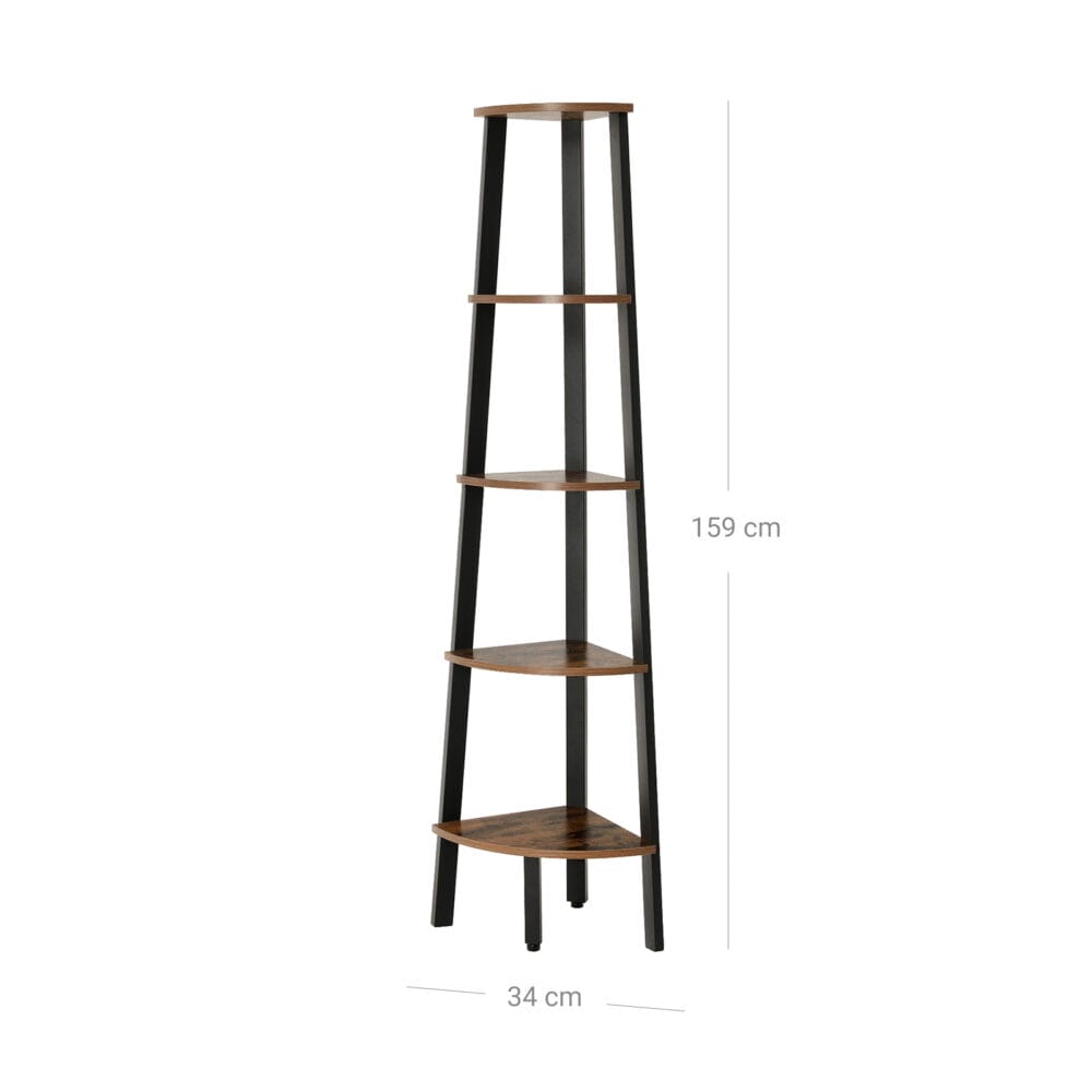 Eckregal Industriell Standregal 5-stufig Braun