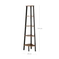 Eckregal Industriell Standregal 5-stufig Braun