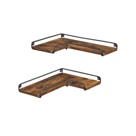 Eckregal Schweberegal Wandregal Holz Braun