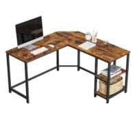 Eckschreibtisch Schreibtisch L-Form Regale Büro Braun Schwarz