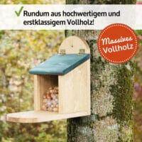 Eichhörnchen Futterstation Walnussblick aus Holz.