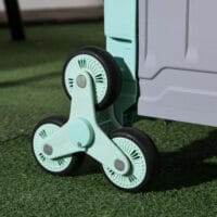 Grüner, klappbarer Einkaufstrolley mit Teleskop-Griff, bis 80 kg belastbar