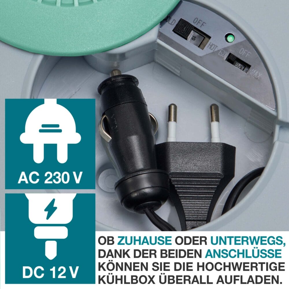 Kühlbox elektrisch, 25 Liter, leise im Betrieb, perfekt als Wärmebox für unterwegs.