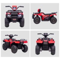Schwarz-rotes Elektro-Kinderquad mit LED-Beleuchtung, ein aufregendes Kinderfahrzeug für Kinder ab 3 Jahren.