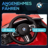 Rotes Elektroauto als Kinderfahrzeug mit 12V Akku, 2.4G Fernbedienung und MP3-Anschluss. Bietet stundenlangen Fahrspass mit Musik.
