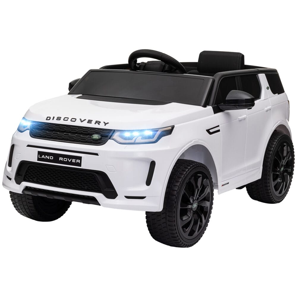 Weisses 12V Kinder-Elektroauto mit Fernbedienung und USB-Anschluss, ideal für Kinder von 3-6 Jahren. Moderne Unterhaltung auf Rädern.
