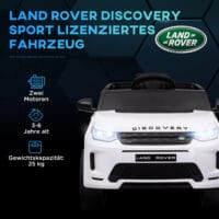Weisses 12V Kinder-Elektroauto mit Fernbedienung und USB-Anschluss, ideal für Kinder von 3-6 Jahren. Moderne Unterhaltung auf Rädern.
