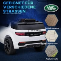 Weisses 12V Kinder-Elektroauto mit Fernbedienung und USB-Anschluss, ideal für Kinder von 3-6 Jahren. Moderne Unterhaltung auf Rädern.
