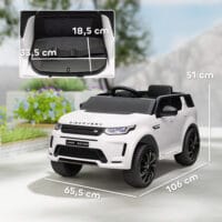 Weisses 12V Kinder-Elektroauto mit Fernbedienung und USB-Anschluss, ideal für Kinder von 3-6 Jahren. Moderne Unterhaltung auf Rädern.