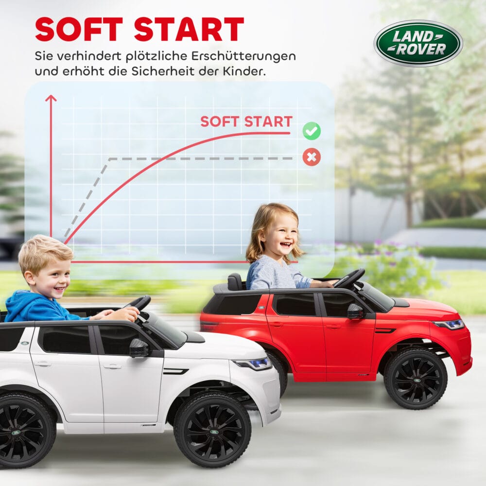Rotes 12V Kinder-Elektroauto mit LED-Lichtern und Fernbedienung, ideal für Kinder von 3-6 Jahren. Eltern können die Kontrolle übernehmen, wenn nötig.