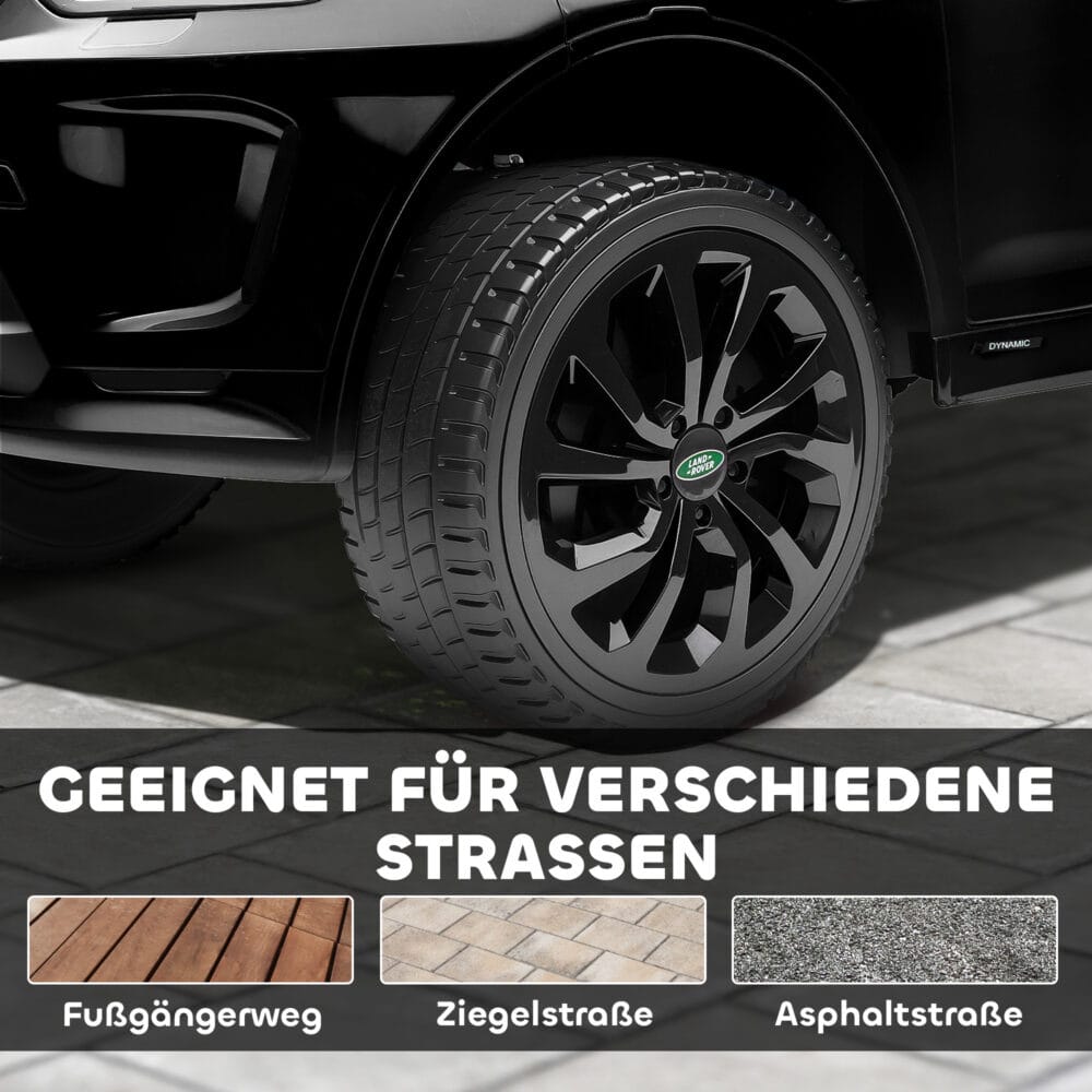 Schwarzes 12V Kinder-Elektroauto mit LED-Lichtern, ideal für Kinder von 3-6 Jahren. Ein cooles Fahrzeug, das im Dunkeln leuchtet.