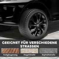 Schwarzes 12V Kinder-Elektroauto mit LED-Lichtern, ideal für Kinder von 3-6 Jahren. Ein cooles Fahrzeug, das im Dunkeln leuchtet.