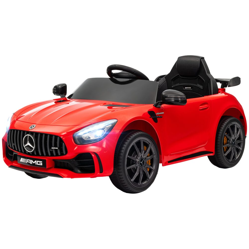 Rotes 12V Kinder-Elektroauto mit Rückwärtsfunktion, ideal für Kinder von 3-6 Jahren. Manövrierfähigkeit für kleine Fahrer.