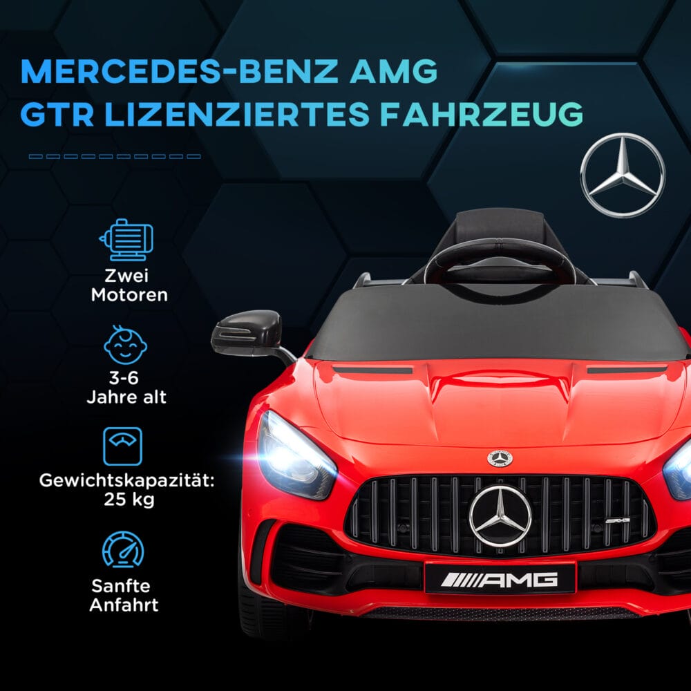 Rotes 12V Kinder-Elektroauto mit Rückwärtsfunktion, ideal für Kinder von 3-6 Jahren. Manövrierfähigkeit für kleine Fahrer.