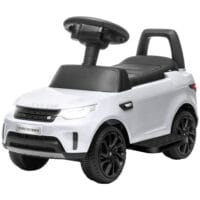 Weisses 6V Kinder-Elektroauto, erreicht eine Geschwindigkeit von 3 km/h und ist für Kinder von 1.5-5 Jahren geeignet. Ein sicheres und unterhaltsames erstes Auto.