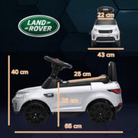 Weisses 6V Kinder-Elektroauto, erreicht eine Geschwindigkeit von 3 km/h und ist für Kinder von 1.5-5 Jahren geeignet. Ein sicheres und unterhaltsames erstes Auto.