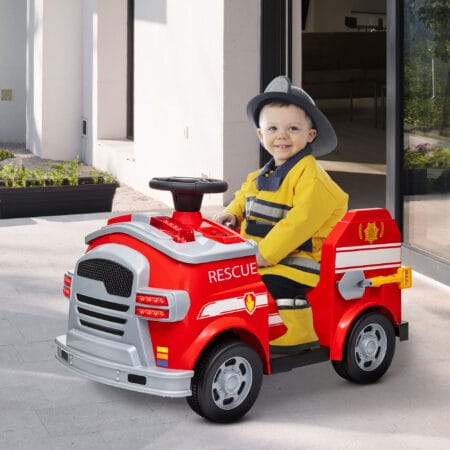 Rotes 6V Elektroauto für Kinder mit Sanftstart-Funktion, ideal für 3-5 Jahre. Ermöglicht ein sicheres und ruckfreies Starten.