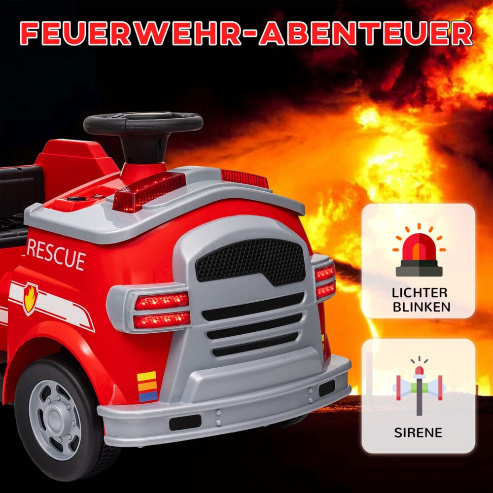 Rotes 6V Elektroauto für Kinder mit Sanftstart-Funktion, ideal für 3-5 Jahre. Ermöglicht ein sicheres und ruckfreies Starten.