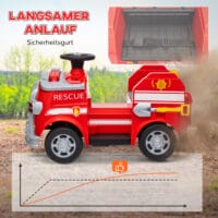 Rotes 6V Elektroauto für Kinder mit Sanftstart-Funktion, ideal für 3-5 Jahre. Ermöglicht ein sicheres und ruckfreies Starten.