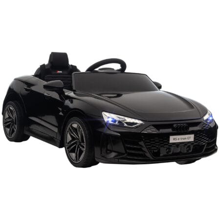 Schwarzes Elektroauto im lizenzierten AUDI RS e-tron GT Design, geeignet für Kinder ab 3 Jahren. Ein luxuriöses Fahrerlebnis für die Kleinsten.