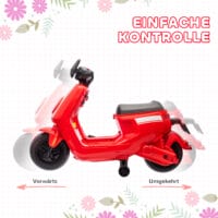 Rotes 6V Elektro-Motorrad für Kinder mit Vor- und Rückwärtsgang, geeignet für 1.5-3 Jahre. Flexibler Fahrspass für die Kleinsten.