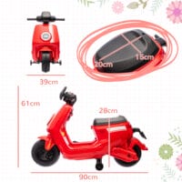Rotes 6V Elektro-Motorrad für Kinder mit Vor- und Rückwärtsgang, geeignet für 1.5-3 Jahre. Flexibler Fahrspass für die Kleinsten.