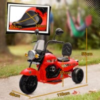 Rotes 6V Kinder-Elektro-Motorrad mit LED-Scheinwerfer, erreicht 3-5 km/h und ist für Kinder von 3-6 Jahren geeignet. Schneller Fahrspass mit Stil.