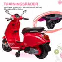 Rotes 6V Elektro-Motorrad für Kinder mit MP3- und USB-Anschluss. Ein aufregendes Kinderfahrzeug für kleine Rennfahrer.