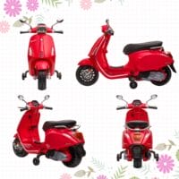 Rotes 6V Elektro-Motorrad für Kinder mit MP3- und USB-Anschluss. Ein aufregendes Kinderfahrzeug für kleine Rennfahrer.