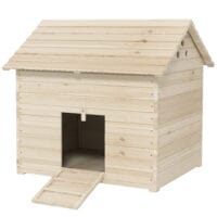 Naturholz-Entenhaus (100x82,5x91cm) mit Kippdach & Rampe für Geflügel.