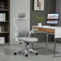 Ergonomischer Bürostuhl mit Kopfstütze Grau – Produktfoto zeigt modernes Design, hochwertige Materialien und funktionale Eigenschaften ideal für Wohn- oder Arbeitsbereiche. Perfekt als Einrichtungsinspiration oder zur Produktpräsentation in einem Onlineshop.