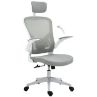 Ergonomischer Bürostuhl mit Kopfstütze Grau – Produktfoto zeigt modernes Design, hochwertige Materialien und funktionale Eigenschaften ideal für Wohn- oder Arbeitsbereiche. Perfekt als Einrichtungsinspiration oder zur Produktpräsentation in einem Onlineshop.