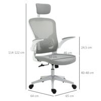 Ergonomischer Bürostuhl mit Kopfstütze Grau – Produktfoto zeigt modernes Design, hochwertige Materialien und funktionale Eigenschaften ideal für Wohn- oder Arbeitsbereiche. Perfekt als Einrichtungsinspiration oder zur Produktpräsentation in einem Onlineshop.