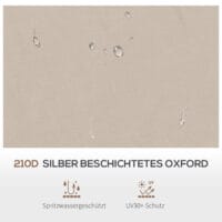 Kaffeefarbenes Polyester-Ersatzdach (325x325m) als Pavillon-Zubehör.