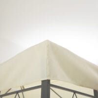 Cremeweißes Ersatzdach für einen Metallpavillon der Größe 4x3m.