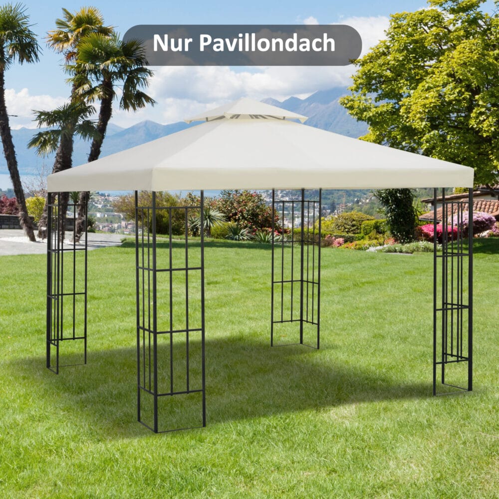 Cremeweißes Ersatzdach für einen Pavillon der Größe 3x3m.