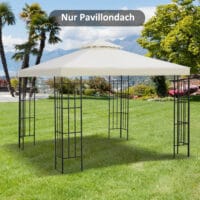 Cremeweißes Ersatzdach für einen Pavillon der Größe 3x3m.