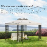 Cremeweißes Ersatzdach für einen Pavillon der Größe 3x3m.