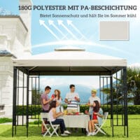 Cremeweißes Ersatzdach für einen Pavillon der Größe 3x3m.