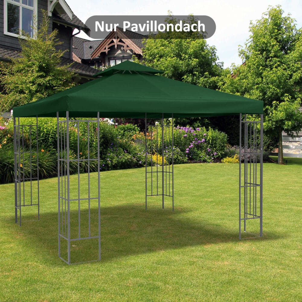 Kohlegraues, wasserabweisendes Ersatzdach für einen 3x3m Pavillon.