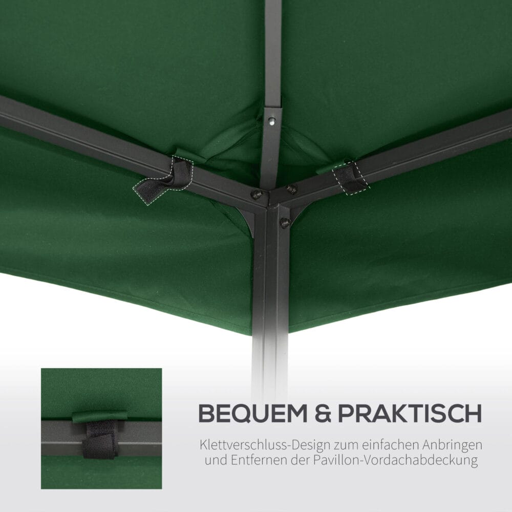 Kohlegraues, wasserabweisendes Ersatzdach für einen 3x3m Pavillon.