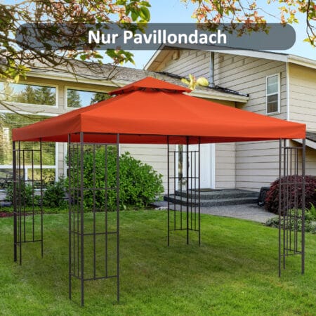 Rostrotes, wetterfestes und langlebiges Ersatzdach für einen 3x3m Pavillon.