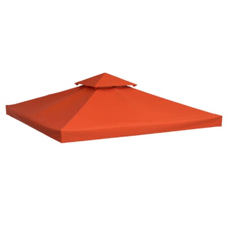 Rostrotes, wetterfestes und langlebiges Ersatzdach für einen 3x3m Pavillon.