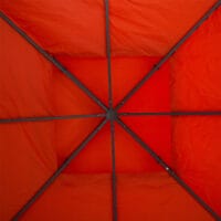 Rostrotes, wetterfestes und langlebiges Ersatzdach für einen 3x3m Pavillon.