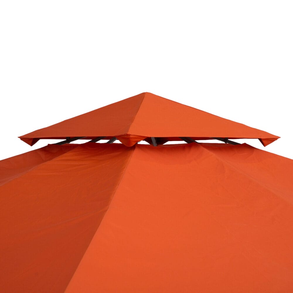 Rostrotes, wetterfestes und langlebiges Ersatzdach für einen 3x3m Pavillon.