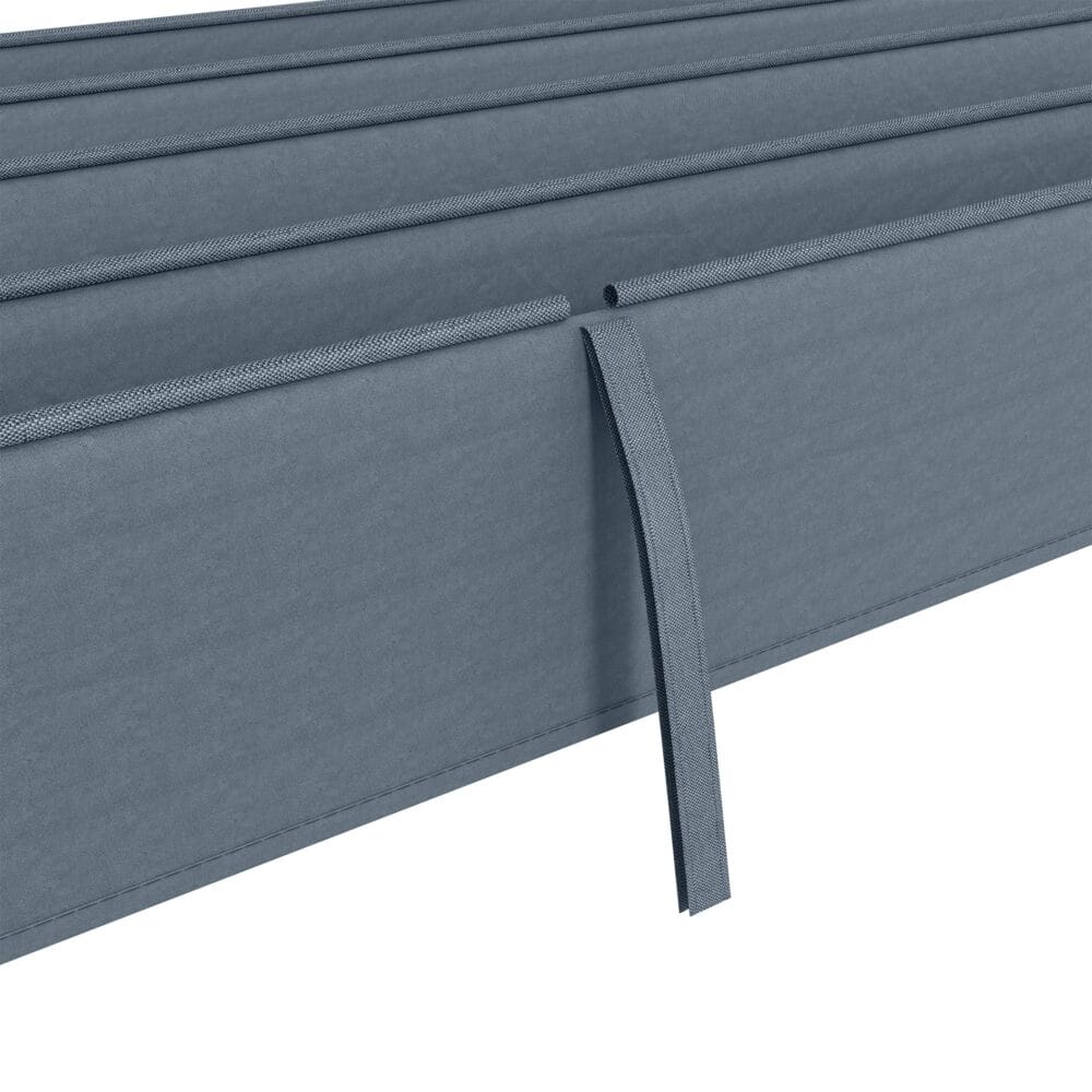 Dunkelgraues Ersatzdach für eine 3x25m Pergola mit UV-Schutz.
