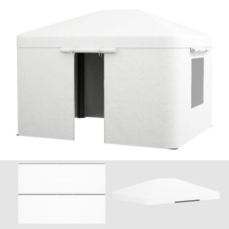 Wasserdichtes Ersatzdach mit 2 Seitenwänden als Pavillon-Zubehör in Weiß.