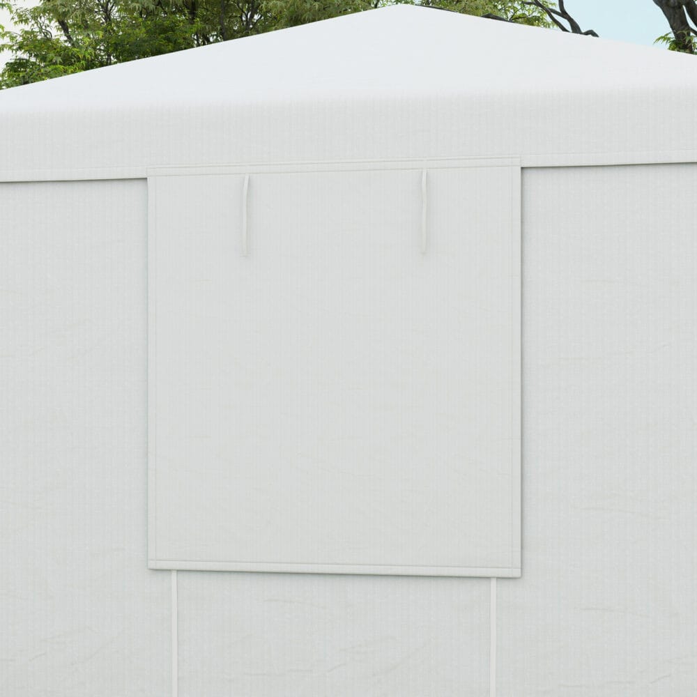 Wasserdichtes Ersatzdach mit 2 Seitenwänden als Pavillon-Zubehör in Weiß.